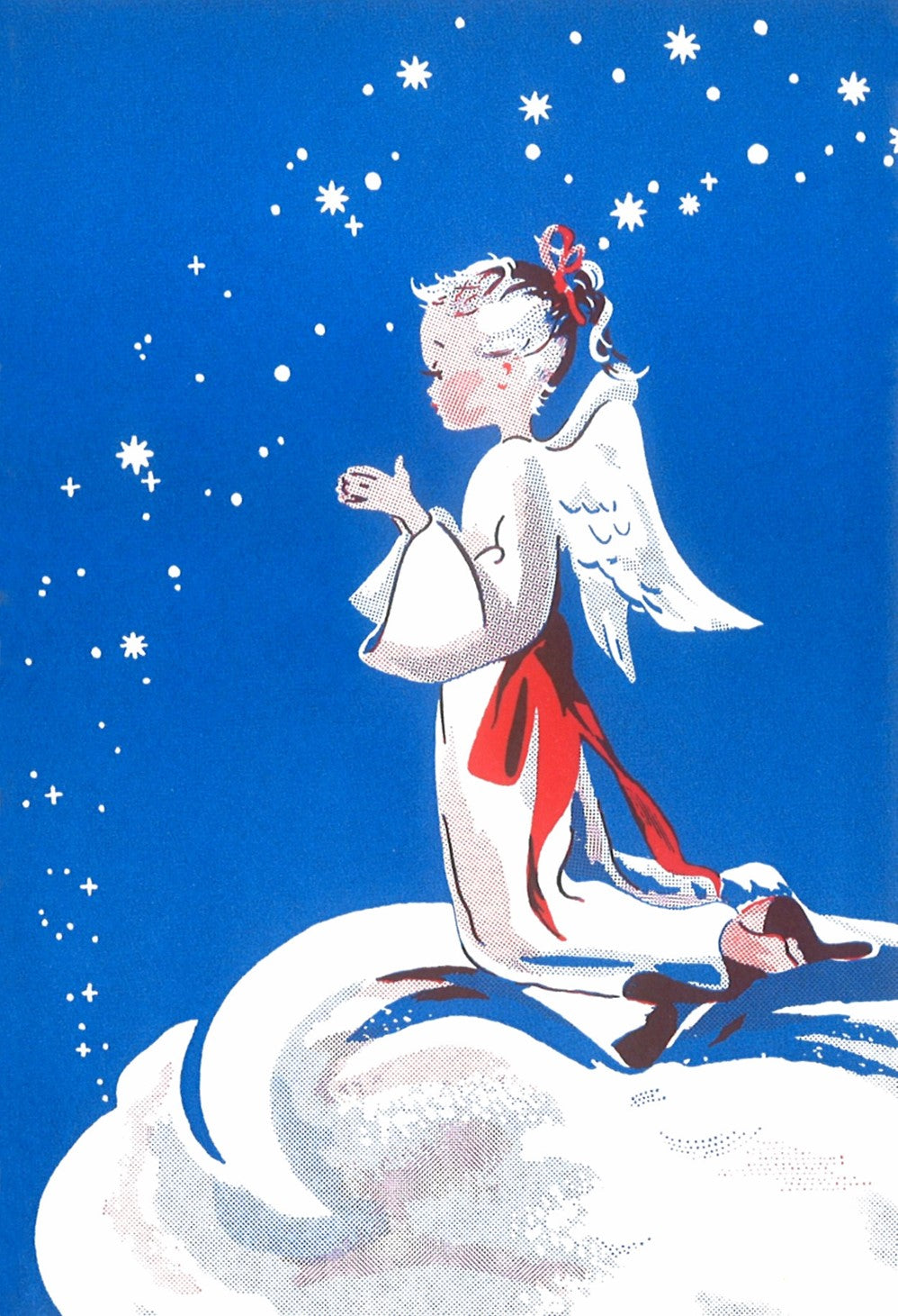 C64 Pack 5 Christmas Cards (Angel Kneeling)