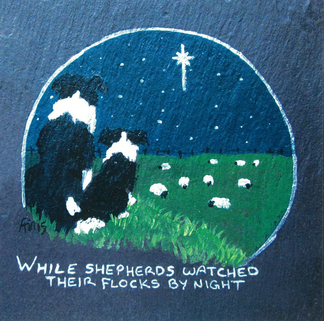 C70 Pack of 5 Christmas Cards (Sheepdogs Watching)
