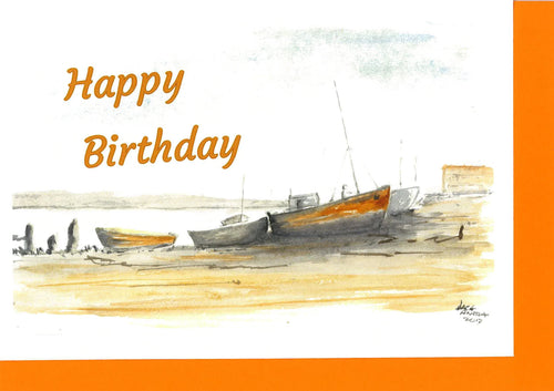 JF03 Boats at Rest Birthday Card (Pack of 4)